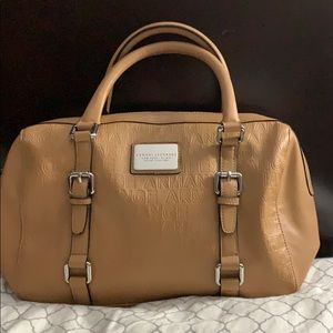 Tan leather Armani Exchange purse